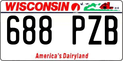 WI license plate 688PZB