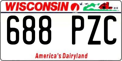 WI license plate 688PZC