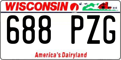 WI license plate 688PZG