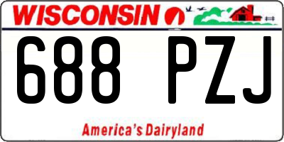 WI license plate 688PZJ