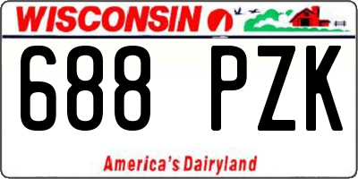 WI license plate 688PZK