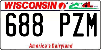 WI license plate 688PZM