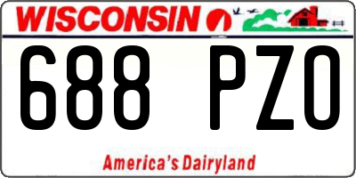 WI license plate 688PZO