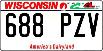 WI license plate 688PZV