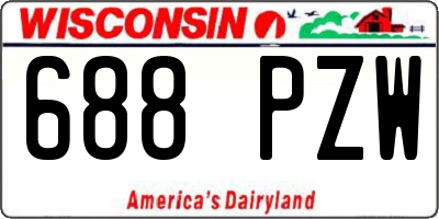 WI license plate 688PZW