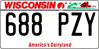 WI license plate 688PZY