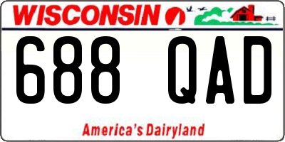 WI license plate 688QAD