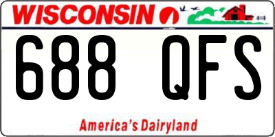 WI license plate 688QFS