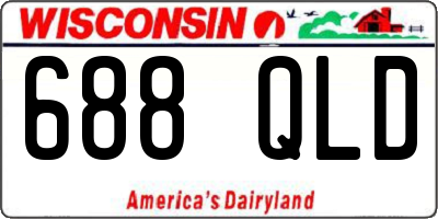WI license plate 688QLD