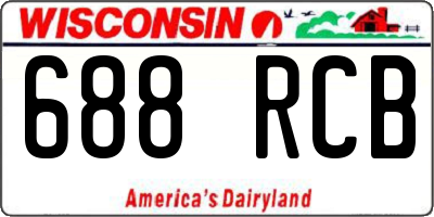 WI license plate 688RCB