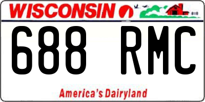 WI license plate 688RMC