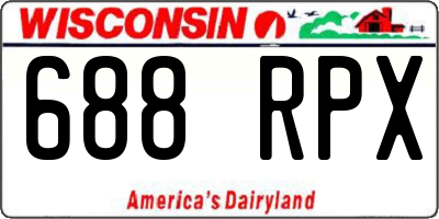 WI license plate 688RPX