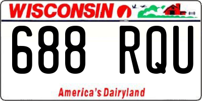 WI license plate 688RQU