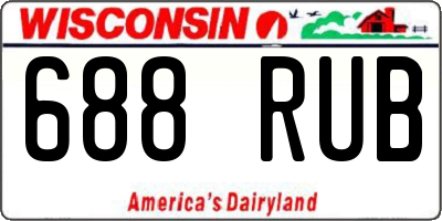 WI license plate 688RUB