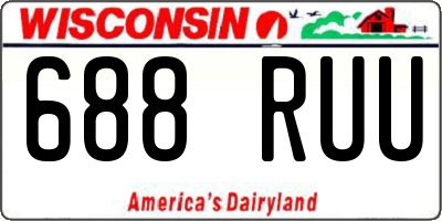 WI license plate 688RUU
