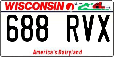 WI license plate 688RVX