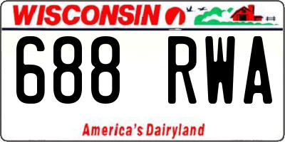 WI license plate 688RWA