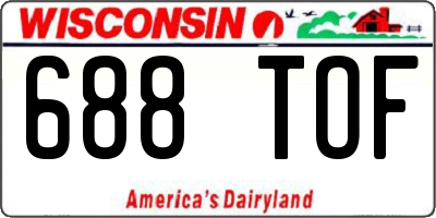WI license plate 688TOF
