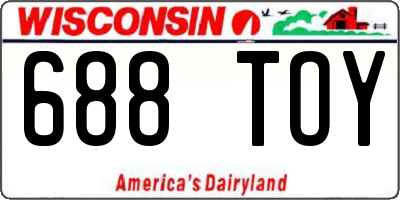 WI license plate 688TOY