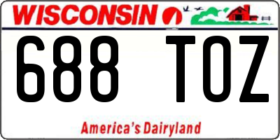 WI license plate 688TOZ