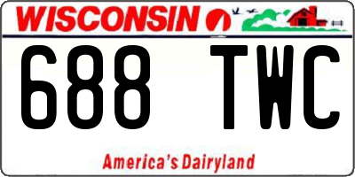 WI license plate 688TWC