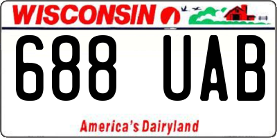 WI license plate 688UAB
