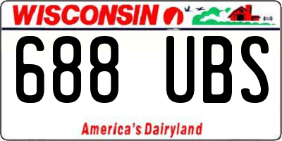 WI license plate 688UBS