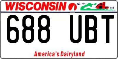 WI license plate 688UBT