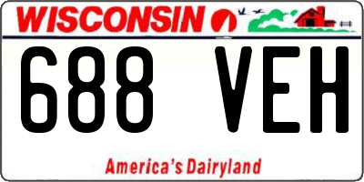 WI license plate 688VEH