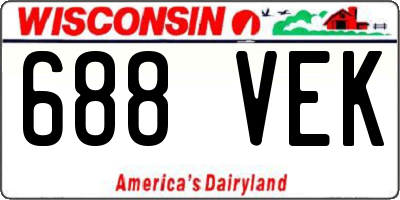 WI license plate 688VEK