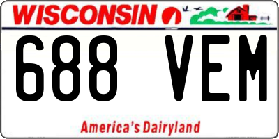 WI license plate 688VEM
