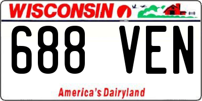 WI license plate 688VEN