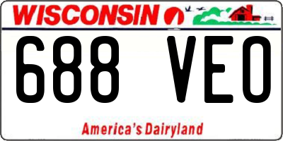 WI license plate 688VEO