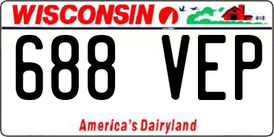 WI license plate 688VEP