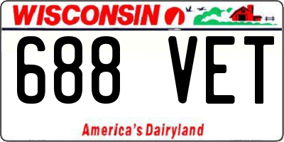 WI license plate 688VET