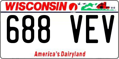 WI license plate 688VEV
