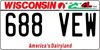 WI license plate 688VEW