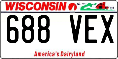 WI license plate 688VEX