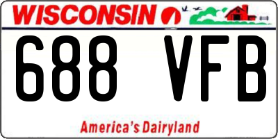 WI license plate 688VFB