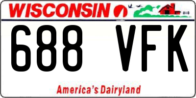 WI license plate 688VFK