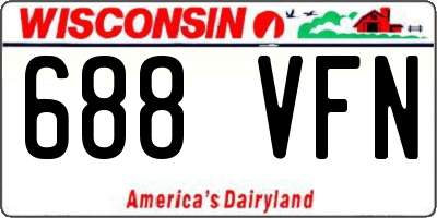 WI license plate 688VFN