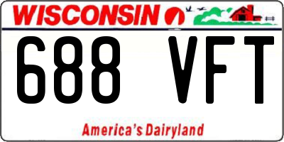 WI license plate 688VFT