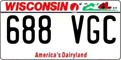 WI license plate 688VGC