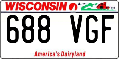 WI license plate 688VGF