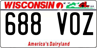 WI license plate 688VOZ