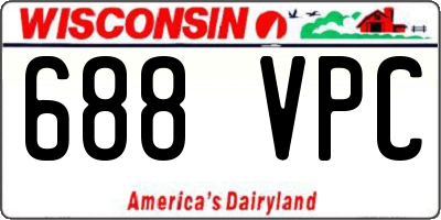 WI license plate 688VPC