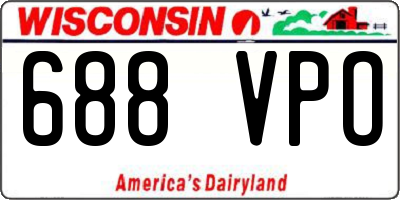 WI license plate 688VPO