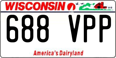 WI license plate 688VPP