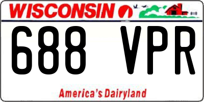 WI license plate 688VPR