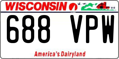 WI license plate 688VPW